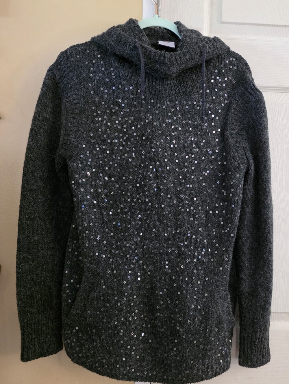 Harley-Davidson Dark Gray Sequin Cowl Sweater